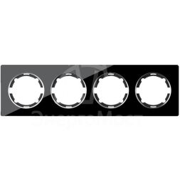 Рамка 4-м Garda горизонт. стеклянная чер. 2E52401303 OneKeyElectro 2234942