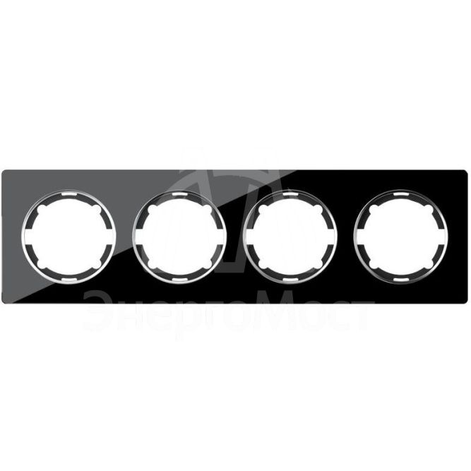 Рамка 4-м Garda горизонт. стеклянная чер. 2E52401303 OneKeyElectro 2234942