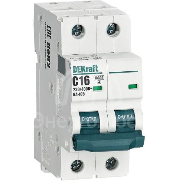 Выключатель автоматический модульный 2п C 16А 10кА ВА-105 DEKraft 13165DEK