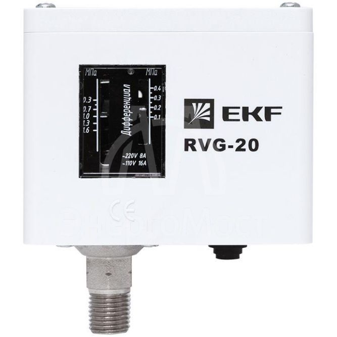 Реле избыточного давления RVG-20-1.6 (1.6МПа) EKF RVG-20-1.6