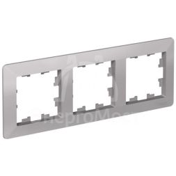 Рамка 3-м AtlasDesign Air алюм./дым. черн. SE ATN220303