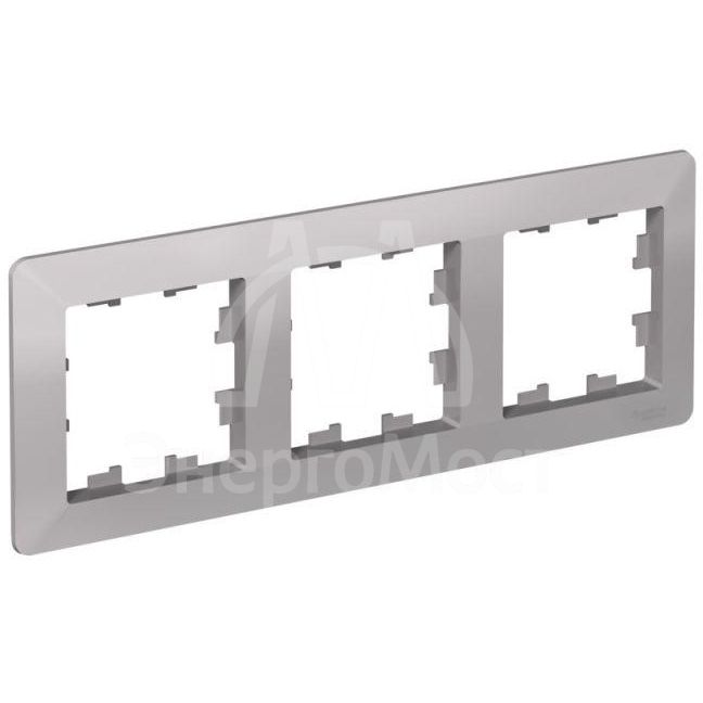 Рамка 3-м AtlasDesign Air алюм./дым. черн. SE ATN220303