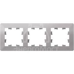 Рамка 3-м AtlasDesign Air алюм./дым. черн. SE ATN220303