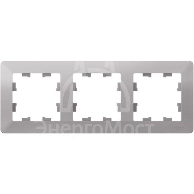 Рамка 3-м AtlasDesign Air алюм./дым. черн. SE ATN220303