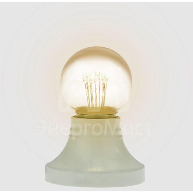 Лампа светодиодная 1Вт 6LED Шар d45 E27 тепл. бел. колба прозр. эффект лампы накаливания Neon-Night 405-126