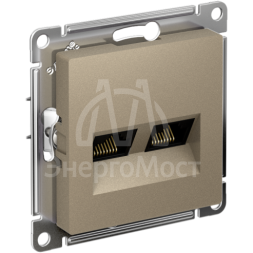 Розетка компьютерная 2-м AtlasDesign RJ45 кат.5E механизм шампань SE ATN000585
