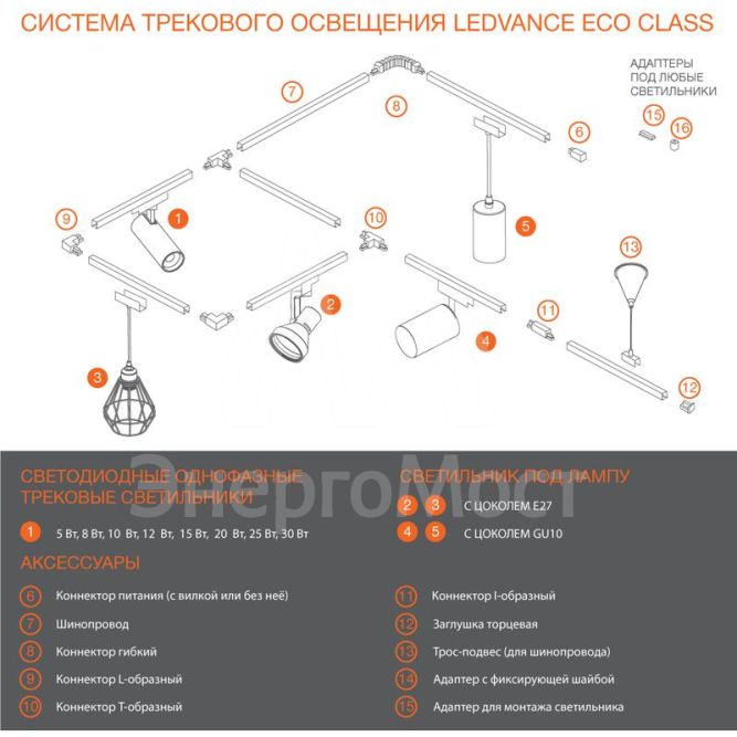 Светильник светодиодный трековый ECO TRACKSP 1PH 30W 840 BKRD 30Вт 2700Лм 4000К IP20 LEDVANCE 4099854233272