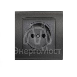 Розетка 1-м СП Бриллиант 16А IP20 без заземл. в сборе графит Universal 7947588-Gr
