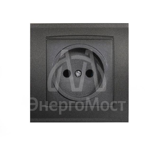 Розетка 1-м СП Бриллиант 16А IP20 без заземл. в сборе графит Universal 7947588-Gr