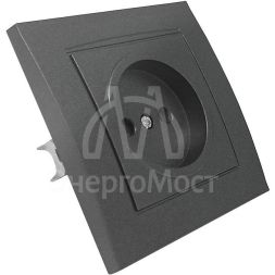 Розетка 1-м СП Бриллиант 16А IP20 без заземл. в сборе графит Universal 7947588-Gr