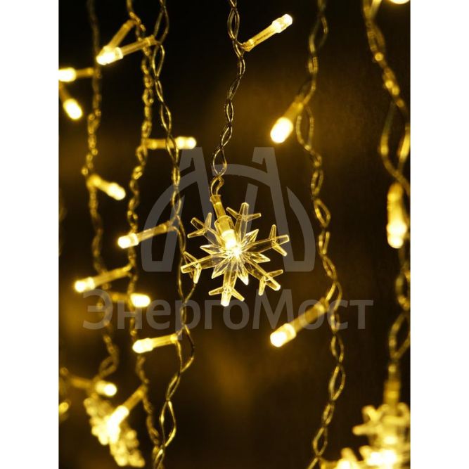 Гирлянда &amp;quot;Бахрома&amp;quot; DICLD-100WW-C 100 теплых бел. светодиодов 1.7х0.5м с насадками SHLights 4690601047205