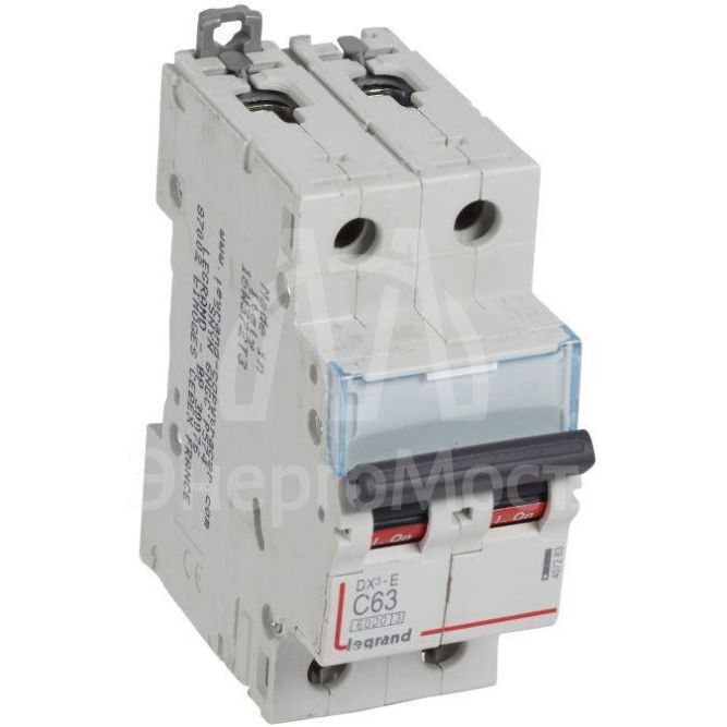 Выключатель автоматический модульный 2п C 63А 6кА DX3-E 6000 2мод. 230/400В Leg 407283