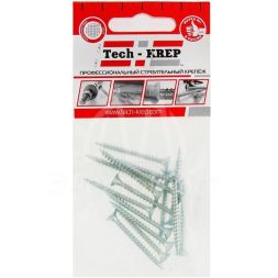 Шуруп универсальный 4.0х40 цинк. с потайной головкой (уп.15шт) пакет Tech-Krep 102430
