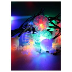 Гирлянда декоративная &amp;quot;Елочная&amp;quot;4.4м 30LED IP20 матов. насадки-шишки снежинки шарики мультиколор КОСМОС KOC_GIR30LEDMIX2_RGB