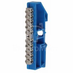 Шина N &amp;quot;ноль&amp;quot; на DIN-изол. ШНИ-6х9-10 никелированная Д син. NO-222-86-1 ЭРА Б0044135