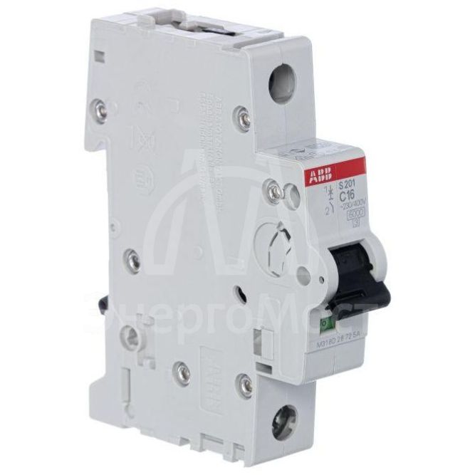 Выключатель автоматический модульный 1п C 16А 6кА S201 C16 ABB 2CDS251001R0164