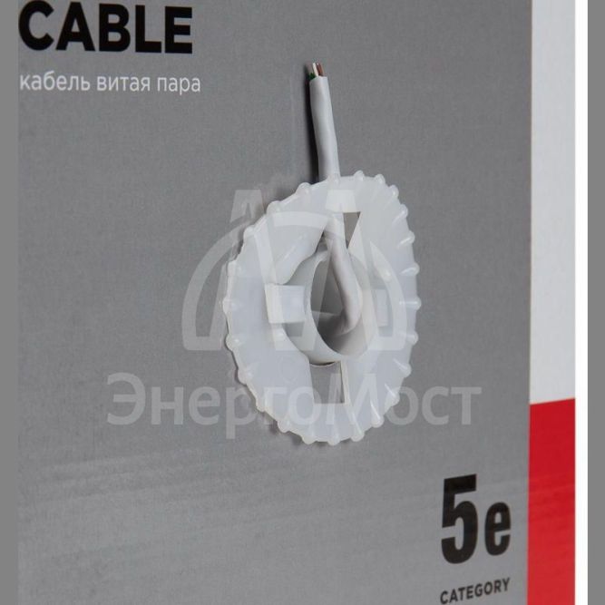 Кабель витая пара U/UTP кат.5E 4х2х24AWG solid CU PVC сер. (м) Rexant 01-0043