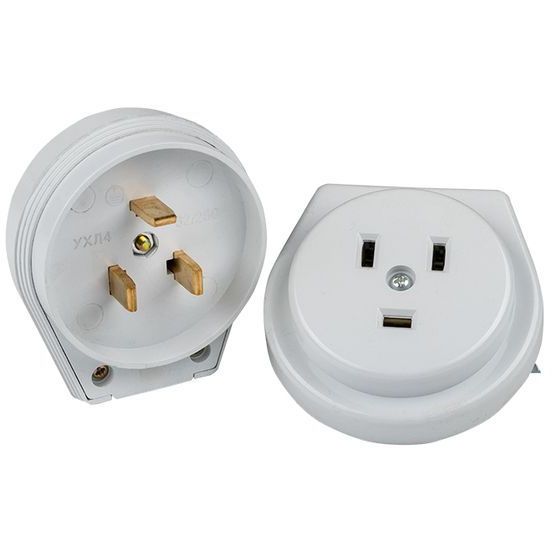 Разъем 1-м СП РШ-ВШ 32А IP20 250В 2P+PE пластик. бел. PROxima EKF AS-250-H-02