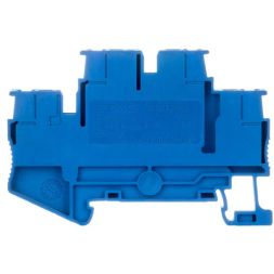 Клемма двухуровневая зажим push-in 4 точки подключения 2.5кв.мм син. DKC VPRTT-2.5-BU