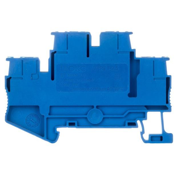 Клемма двухуровневая зажим push-in 4 точки подключения 2.5кв.мм син. DKC VPRTT-2.5-BU