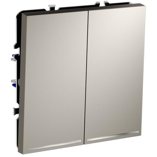 Переключатель проходной 2-кл. СП S70 10А с подсветкой механизм кашемир Voltum VLS020403