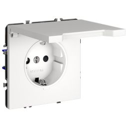 Розетка 1-м СП S70 16А с заземл. защ. шторки + крышка механизм бел. матов. Voltum VLS040302