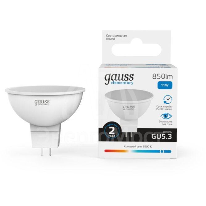 Лампа светодиодная Elementary MR16 11Вт 6500К GU5.3 850лм Gauss 13531