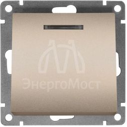 Выключатель 1-кл. СП Афина 10А IP20 с подсветкой механизм шампань Universal A0121-Br