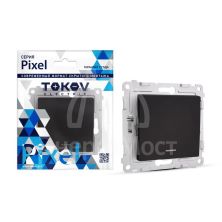 Выключатель 1-кл. СП Pixel 10А IP20 с индикатором механизм карбон TOKOV ELECTRIC TKE-PX-V1I-C14