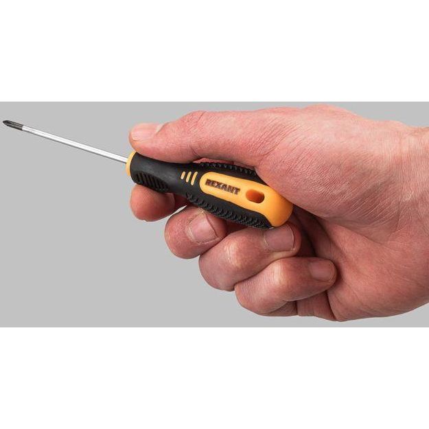 Отвертка крестовая PH 0х75мм двухкомпонентная рукоятка Rexant 12-4726