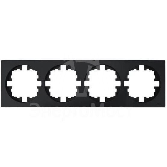 Рамка 4-м OSEN горизонт. квадрат механизм черн. бархат LEZARD 743-4200-149