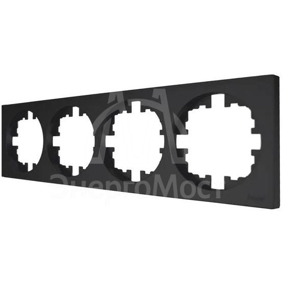 Рамка 4-м OSEN горизонт. квадрат механизм черн. бархат LEZARD 743-4200-149