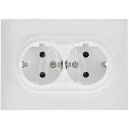 Розетка 2-м SKANDY 16А с заземл. защ. штроки в сборе SK-R07W арктич. бел. IEK SK-R24-16-K01-F