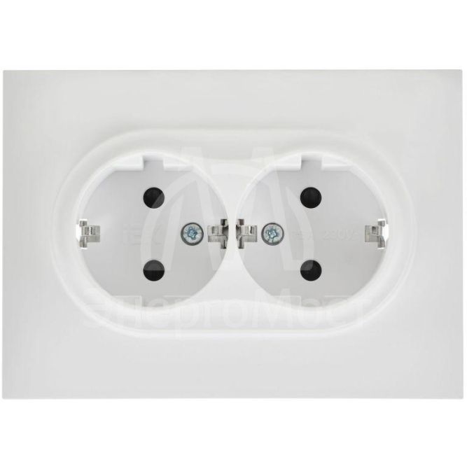 Розетка 2-м SKANDY 16А с заземл. защ. штроки в сборе SK-R07W арктич. бел. IEK SK-R24-16-K01-F