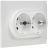 Розетка 2-м SKANDY 16А с заземл. защ. штроки в сборе SK-R07W арктич. бел. IEK SK-R24-16-K01-F