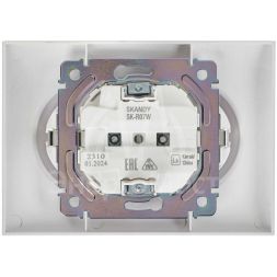 Розетка 2-м SKANDY 16А с заземл. защ. штроки в сборе SK-R07W арктич. бел. IEK SK-R24-16-K01-F