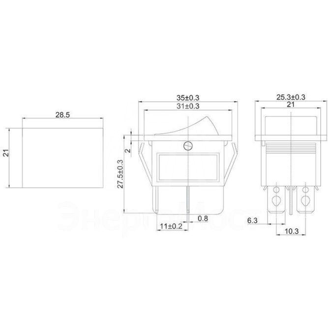 Выключатель клавишный 250В 16А (4с) ON-OFF красн. с подсветкой (RWB-502 SC-767 IRS-201-1) (инд. упак.) Rexant 36-2330-1
