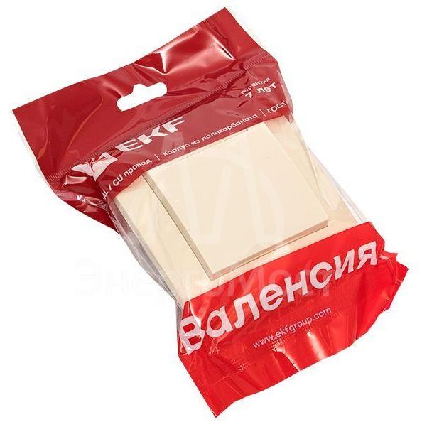 Розетка 1-м СП Валенсия 16А с заземл. с крышкой защ. шторки крем. PROxima EKF EWV10-124-20