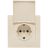 Розетка 1-м СП Валенсия 16А с заземл. с крышкой защ. шторки крем. PROxima EKF EWV10-124-20