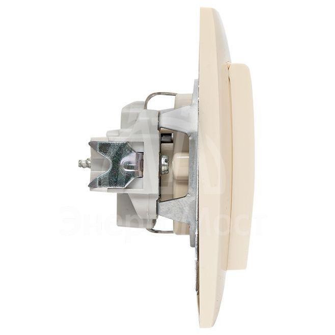 Розетка 1-м СП Валенсия 16А с заземл. с крышкой защ. шторки крем. PROxima EKF EWV10-124-20