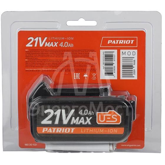 Батарея аккумуляторная PB BR 21В (Max) Li-ion UES 4.0А.ч Pro PATRIOT 180301121
