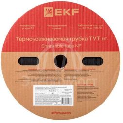 Трубка термоусадочная ТУТ нг 40/20 черн. (уп.50м) EKF tut-40-b