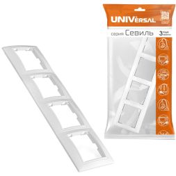 Рамка 4-м СП Севиль горизонт. бел. UNIVersal С0046