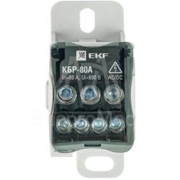 Блок распределительный КРОСС крепеж на панель и DIN КБР-80А EKF plc-kbr80