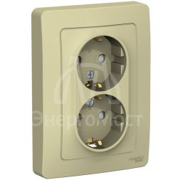 Розетка 2-м СП BLANCA 16А 250В защ. шторки с заземл. беж. SchE BLNRS001127