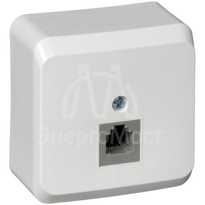 Розетка телефонная 1-м ОП Этюд бел. SchE TELA-001B