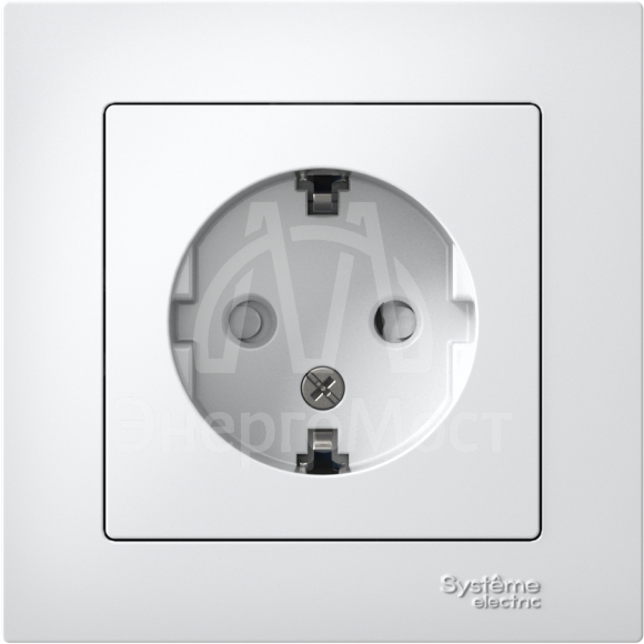 Розетка AtlasDesign 16А с заземл. защ. шторки в сборе бел. SchE ATN000144