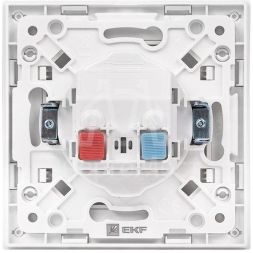 Механизм розетки 1-м СП Стокгольм 16А IP20 с заземл. защ. шторки бел. PROxima EKF EYR16-028-10