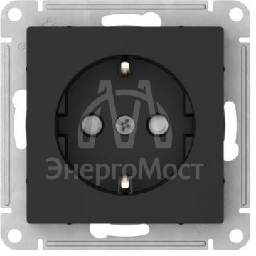 Розетка AtlasDesign 16А с заземл. защ. шторки быстрозажим. клем. механизм карбон SE ATN001045S