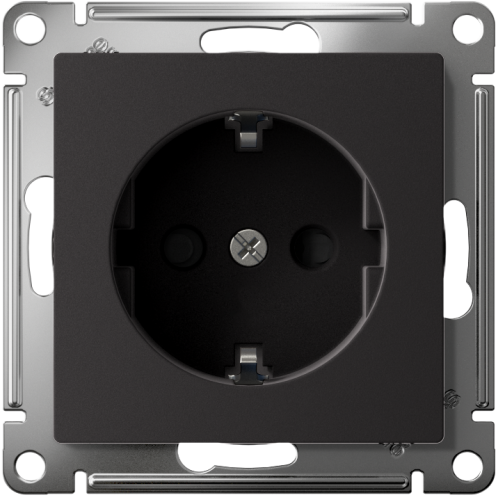 Розетка AtlasDesign 16А с заземл. защ. шторки быстрозажим. клем. механизм карбон SE ATN001045S